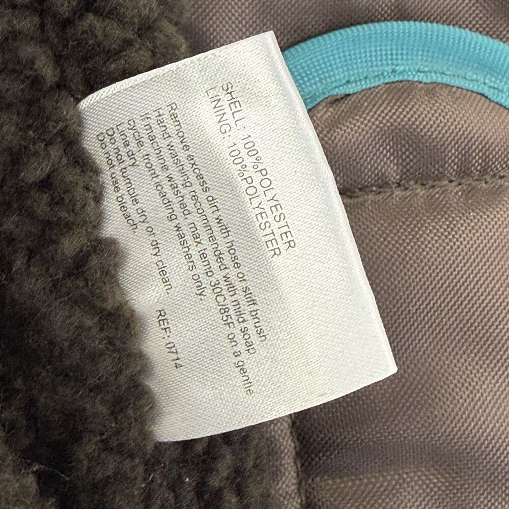 WeatherBeeta NEW Windbreaker Deluxe Dog Coat Fleece Lined Brown Aqua Large 28" - Picture 3 of 10
